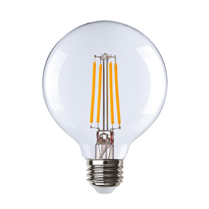 ANOVEXA G25 LED Globe Filament Bulb — 5W 2700K E26 Vanity Bathroom Dimmable CRI 95+